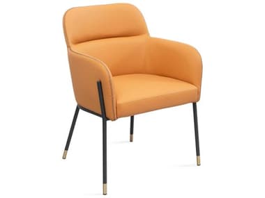 Whiteline Modern Living Heidi Orange Faux Leather Arm Dining Chair WMLDAC1842PCAM