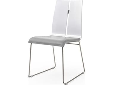Whiteline Modern Living Lauren Gray Faux Leather Armless Dining Chair WMLDC1191WHTGRY