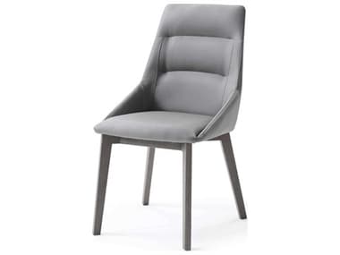 Whiteline Modern Living Siena Solid Wood Gray Faux Leather Armless Dining Chair Set of 2 WMLDC1420GRYGRY