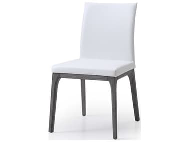 Whiteline Modern Living Stella Oak Wood White Faux Leather Armless Dining Chair Set of 2 WMLDC1454GRYWHT