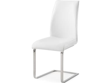 Whiteline Modern Living Katrina White Faux Leather Armless Dining Chair WMLDC1628PWHT