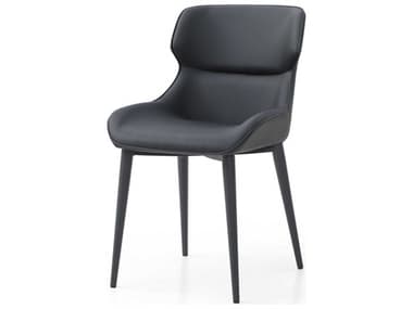 Whiteline Modern Living Morocco Black Faux Leather Armless Dining Chair WMLDC1709PBLK