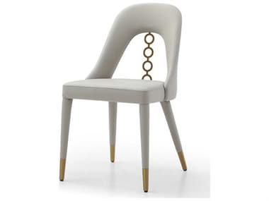 Whiteline Modern Living Liza Gray Faux Leather Armless Dining Chair Set of 2 WMLDC1710PLGRYGLD