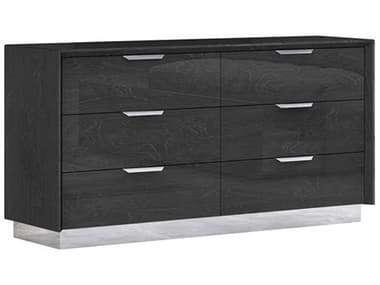 Whiteline Modern Living Navi 6-Drawers Gray Double Dresser WMLDR1354GRY