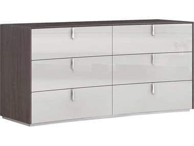 Whiteline Modern Living Berlin 6-Drawers Brown Double Dresser WMLDR1754CNUTLGRY