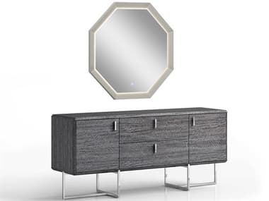 Whiteline Modern Living Chloe 3-Drawers Gray Dresser with Mirror WMLDR1888GRYSET