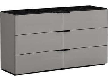 Whiteline Modern Living Massimo 6-Drawers Gray Double Dresser WMLDR2021LGRYBLK