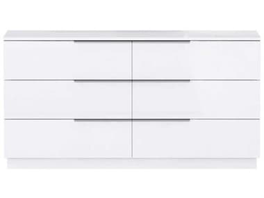 Whiteline Modern Living Damien 6-Drawers Double Dresser WMLDR2022WHTSLV