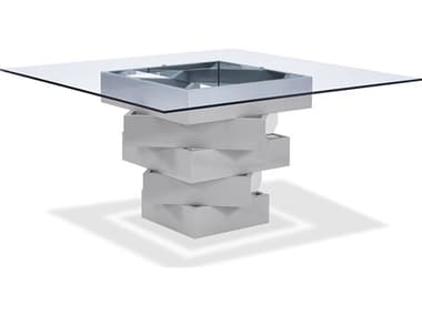 Whiteline Modern Living Carson Square Glass Grey Dining Table WMLDT1402GRY