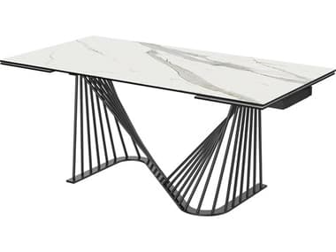 Whiteline Modern Living Roma Rectangular Ceramic White Dining Table WMLDT1633EWHT