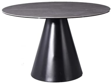 Whiteline Modern Living Sun Round Ceramic Grey Dining Table WMLDT1638RBLKGRY