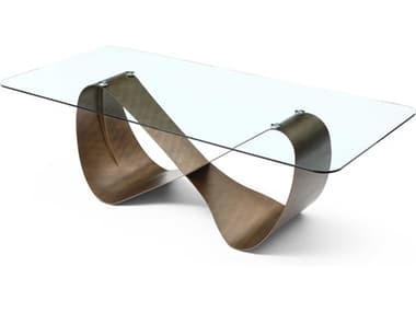 Whiteline Modern Living Tiffany Rectangular Glass Bronze Dining Table WMLDT1928BRZ