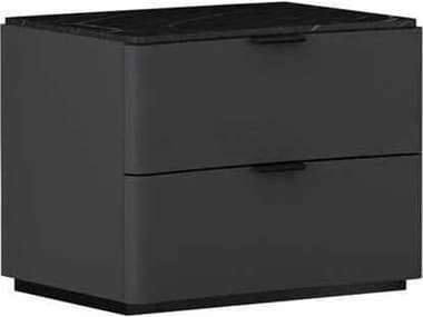 Whiteline Modern Living Massimo 2-Drawers Black Nightstand WMLNS2021DGRYBLK