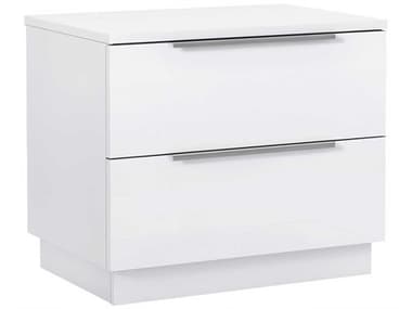 Whiteline Modern Living Damien 2-Drawers Nightstand WMLNS2022WHTSLV