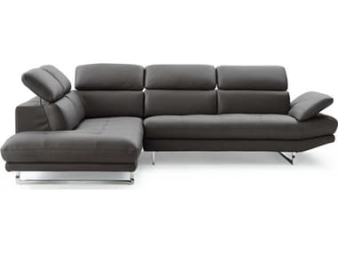 Whiteline Modern Living Pandora Gray Leather Sectional Sofa WMLSL1351LDGRY