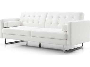 Whiteline Modern Living Giovanni White Silver Faux Leather Sofa Bed WMLSO1195PWHT