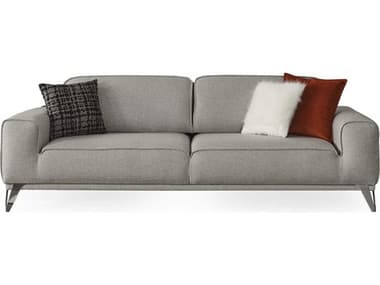 Whiteline Modern Living Bursa Light Grey Silver Nickel Upholstered Sofa Bed WMLSO1755FLGRY
