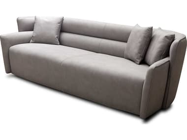 Whiteline Modern Living Boss Grey Black Leather Sofa WMLSO1979LGRY