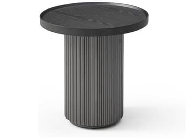 Whiteline Modern Living Heidi Round Wood Dark Grey End Table WMLST1842DGRY