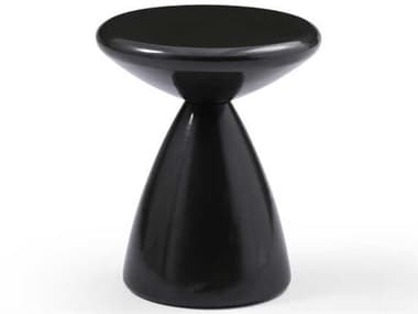 Whiteline Modern Living Ayla Round Metal Black End Table WMLST1875BLK