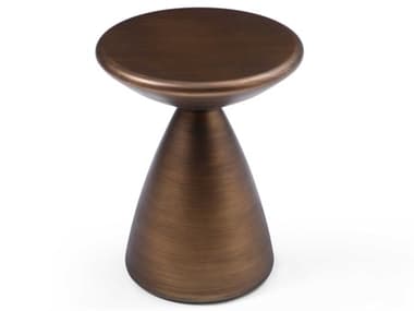 Whiteline Modern Living Ayla Round Metal Brushed Bronze End Table WMLST1875BRZ