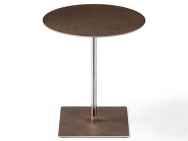 Whiteline Modern Living Marley Round Metal Brushed Bronze End Table WMLST1877BRZ