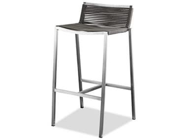 Whiteline Modern Living Outdoor Stone Brown Aluminum Rope Bar Stool WMOBS1597WBAC