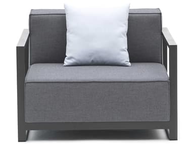Whiteline Modern Living Outdoor Sensation Dark Grey Fabric Cushion Lounge Chair WMOCH1701GRY