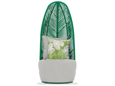 Whiteline Modern Living Outdoor Basil Matt Green Grey Rope Cushion Lounge Chair WMOCH1732GRNGRY