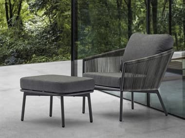Whiteline Modern Living Outdoor Yarrow Grey Aluminum Cushion Lounge Set WMOCH1734GRY