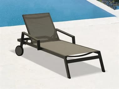 Whiteline Modern Living Outdoor Bondi Grey Aluminum Sling Chaise Lounge WMOCL1534GRY