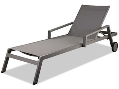 Whiteline Modern Living Outdoor Bondi Taupe Aluminum Sling Chaise Lounge WMOCL1534TAU