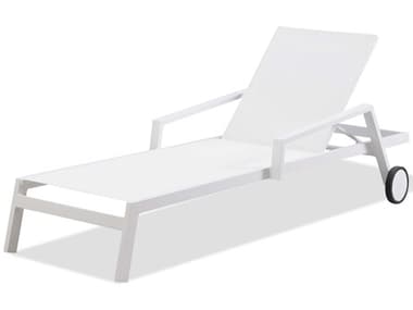 Whiteline Modern Living Outdoor Bondi White Aluminum Sling Lounge Chair WMOCL1534WHT