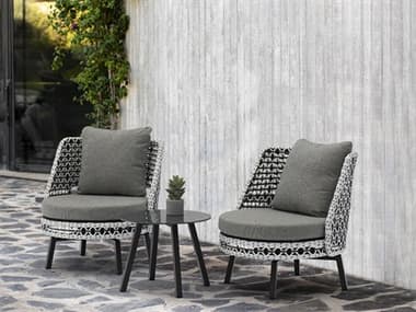 Whiteline Modern Living Outdoor Koala Grey Wicker Cushion Lounge Set WMOCOL1729GRY