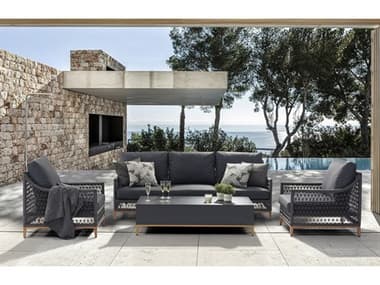 Whiteline Modern Living Outdoor Karen Dark Grey Rope Cushion Lounge Set WMOCOL1832DGRY