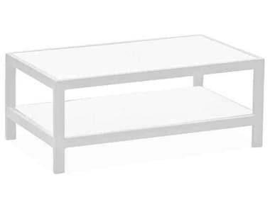 Whiteline Modern Living Outdoor Angelina White Aluminum Rectangular Coffee Table WMOCT1594WHT