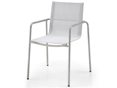 Whiteline Modern Living Outdoor Paola Light Grey Aluminum Sling Dining Chair WMODAC1924LGRY