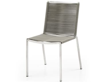 Whiteline Modern Living Outdoor Rhea Light Brown Aluminum Rope Dining Chair WMODC1834LBRN