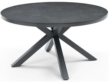 Whiteline Modern Living Outdoor Kassey Dark Grey Aluminum Round Dining Table WMODT1835DGRY