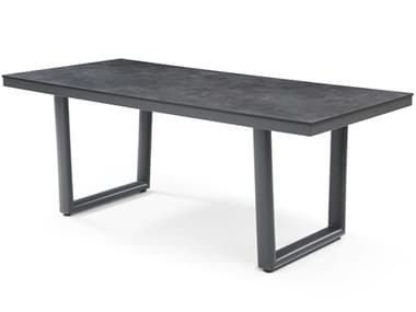 Whiteline Modern Living Outdoor Doris Dark Grey Aluminum Rectangular Dining Table WMODT1836DGRY