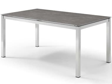 Whiteline Modern Living Outdoor Paola Light Grey Aluminum Rectangular Dining Table WMODT1924LGRY