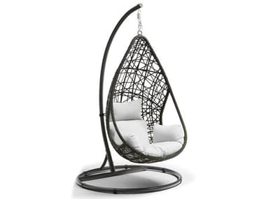 Whiteline Modern Living Outdoor Bravo Grey White Aluminum Cushion Swing WMOEG1684GRYWHT