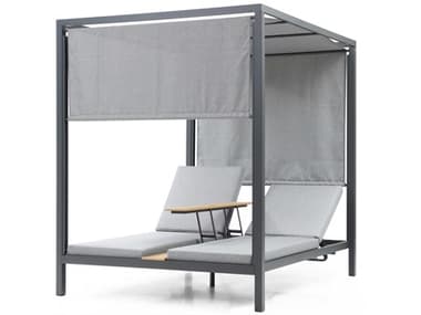 Whiteline Modern Living Outdoor Alena Grey Aluminum Cushion Chaise Lounge WMOGAZ1838GRY