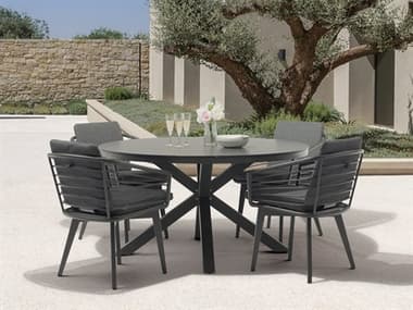 Whiteline Modern Living Outdoor Kassey Dark Grey Aluminum Dining Set WMOKASSEYDINSET