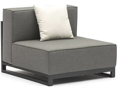 Whiteline Modern Living Outdoor Sensation Dark Grey Fabric Cushion Lounge Chair WMOMA1701GRY