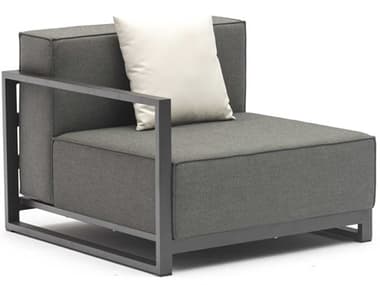 Whiteline Modern Living Outdoor Sensation Dark Grey Fabric Cushion Lounge Chair WMOML1701GRY