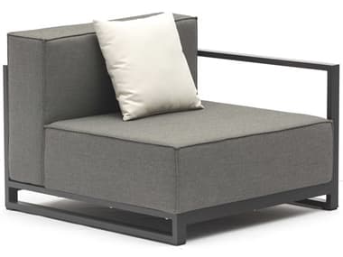 Whiteline Modern Living Outdoor Sensation Dark Grey Fabric Cushion Lounge Chair WMOMR1701GRY