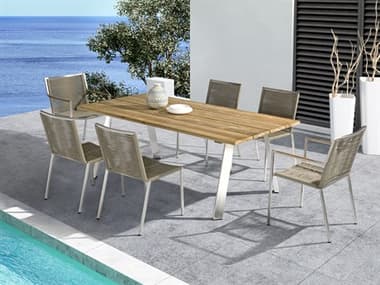 Whiteline Modern Living Outdoor Rhea Metal Dining Set WMORHEADINSET
