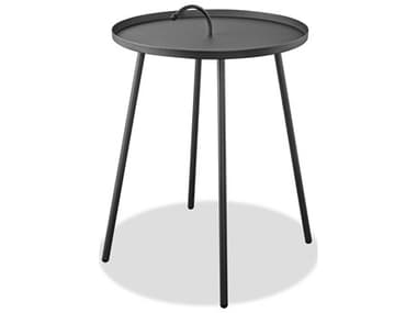Whiteline Modern Living Outdoor Jett Grey Aluminum Round End Table WMOST1604GRY