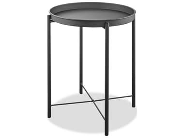 Whiteline Modern Living Outdoor Drake Grey Aluminum Round End Table WMOST1605GRY
